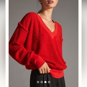 NWT ANTHROPOLOGIE T.La Zuri Red Sweatshirt. Size XS
